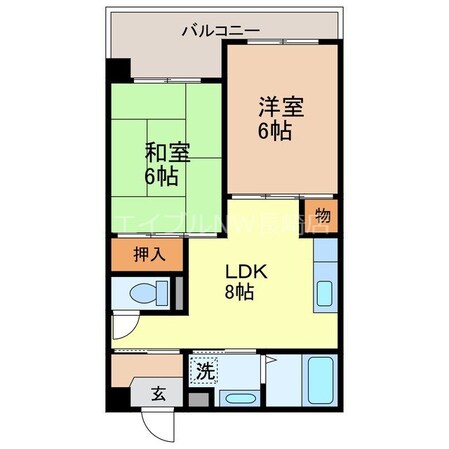 西浦上駅 徒歩6分 3階の物件間取画像